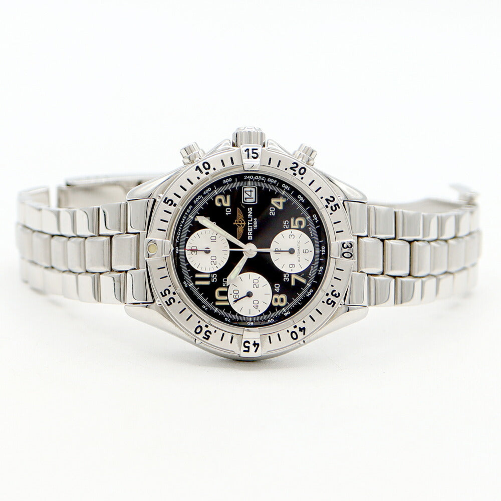 Internally inspected BREITLING Colt Chronograph A13035 Date 100m Water Resistant Black SS Stainless Steel Men's Automatic Winding [6 Month Warranty] [Watch] [Used]