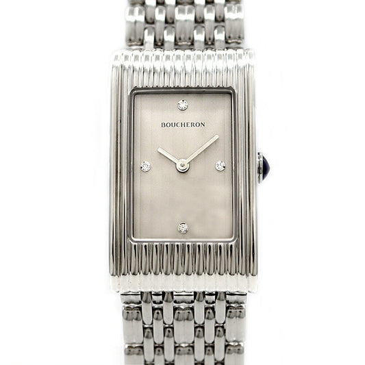 Battery replaced BOUCHERON Boucheron Reflet Watch Medium 4P Diamond 30m Water Resistant Silver SS Stainless Steel Ladies Quartz [6 Month Warranty] [Watch] [Used]