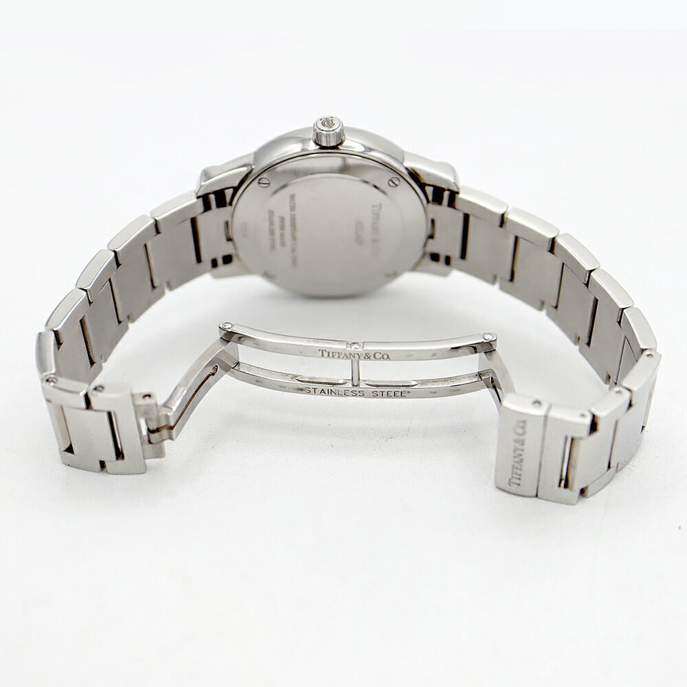 電池交換済 TIFFANY&Co. ティファニー アトラス ドーム Z1830.11.10A21A00A デイト 50m防水 白 ホワイト SS ステンレス レディース クォーツ 【6ヶ月保証】【腕時計】【中古】