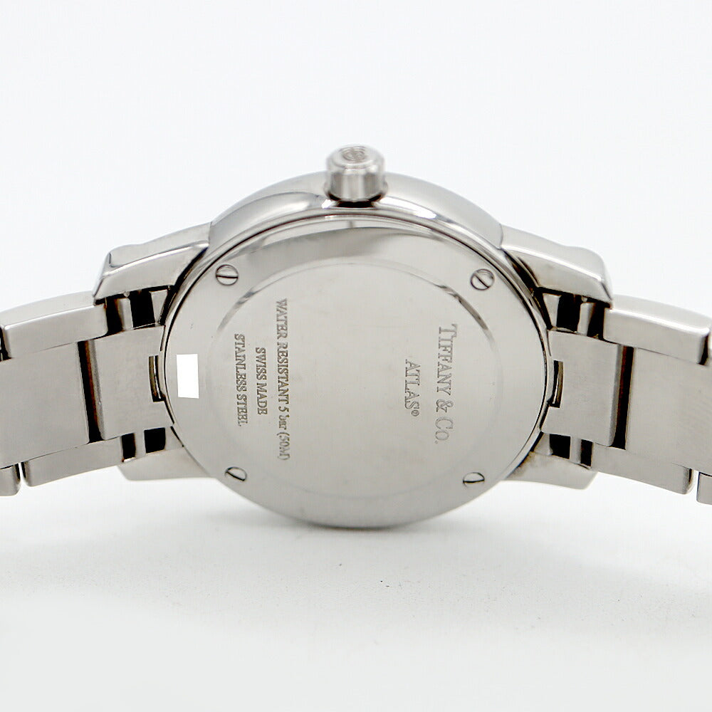 電池交換済 TIFFANY&Co. ティファニー アトラス ドーム Z1830.11.10A21A00A デイト 50m防水 白 ホワイト SS ステンレス レディース クォーツ 【6ヶ月保証】【腕時計】【中古】