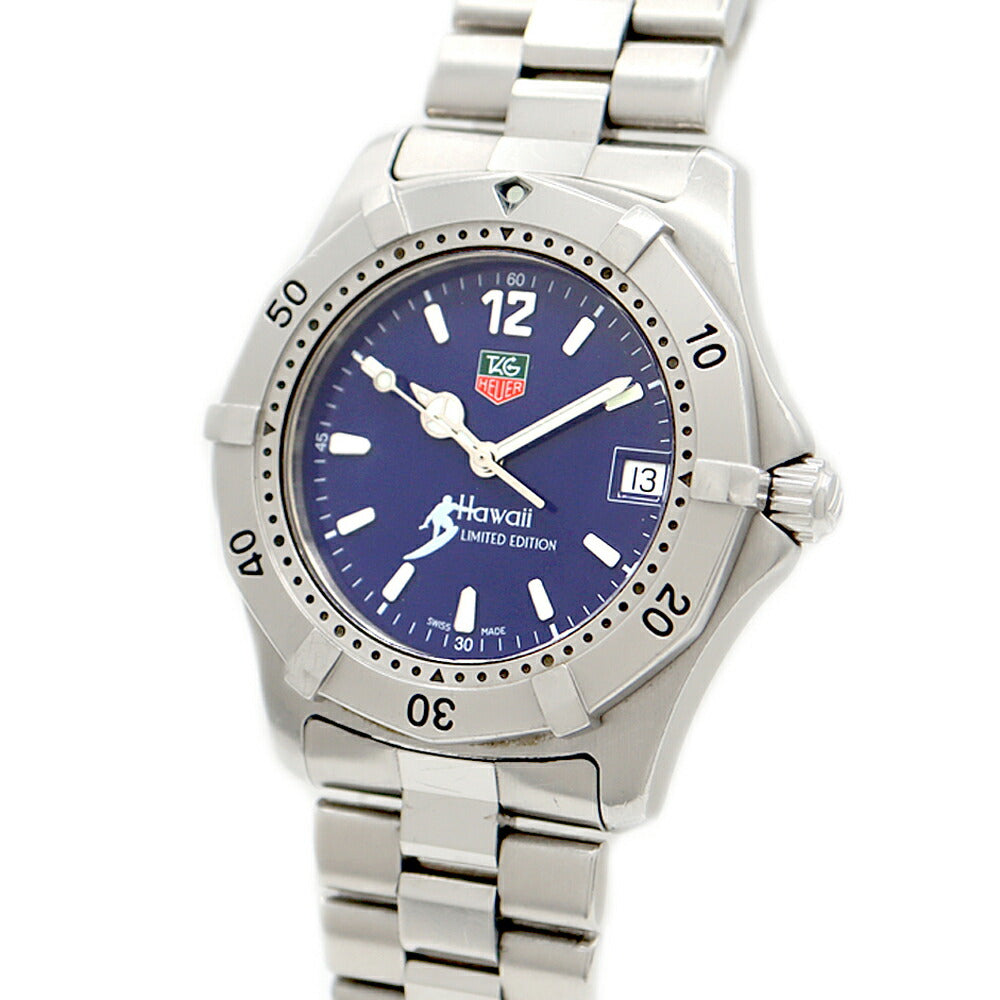 電池交換済 TAG Heuer タグホイヤー プロフェッショナル ハワイ600本限定 WK111F 200m防水 デイト 青 ブルー SS ステンレス メンズ クォーツ【6ヶ月保証】【腕時計】【中古】