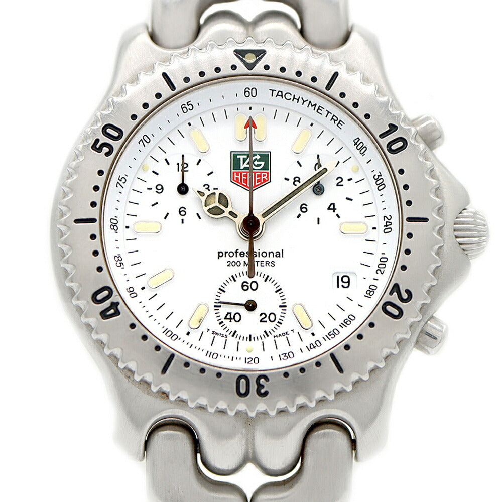 電池交換済 TAG Heuer タグホイヤー S/el セルシリーズ クロノグラフ CG1112 デイト 200m防水 白 ホワイト SS ステンレス メンズ クォーツ【6ヶ月保証】【腕時計】【中古】