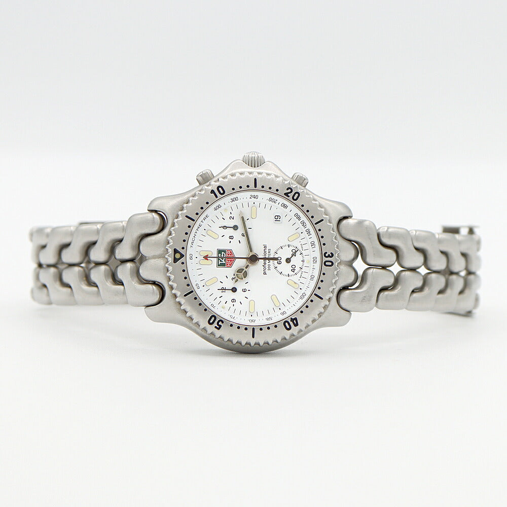 電池交換済 TAG Heuer タグホイヤー S/el セルシリーズ クロノグラフ CG1112 デイト 200m防水 白 ホワイト SS ステンレス メンズ クォーツ【6ヶ月保証】【腕時計】【中古】