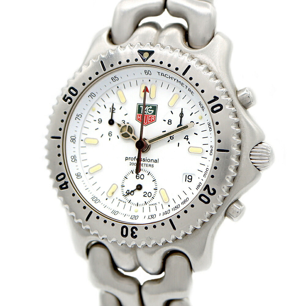 電池交換済 TAG Heuer タグホイヤー S/el セルシリーズ クロノグラフ CG1112 デイト 200m防水 白 ホワイト SS ステンレス メンズ クォーツ【6ヶ月保証】【腕時計】【中古】