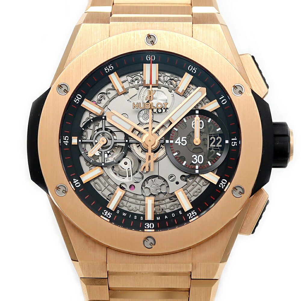 Internally inspected HUBLOT Big Bang Integrated King Gold 451.OX.1180.OX Skeleton Back Sketch Gray K18PG Pink Gold Men's Automatic Winding Big Bang [6 Month Warranty] [Watch] [Used]