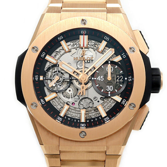 Internally inspected HUBLOT Big Bang Integrated King Gold 451.OX.1180.OX Skeleton Back Sketch Gray K18PG Pink Gold Men's Automatic Winding Big Bang [6 Month Warranty] [Watch] [Used]