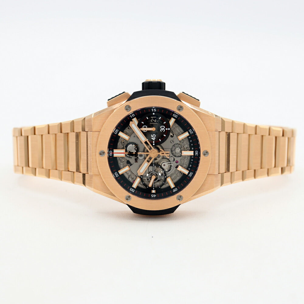 Internally inspected HUBLOT Big Bang Integrated King Gold 451.OX.1180.OX Skeleton Back Sketch Gray K18PG Pink Gold Men's Automatic Winding Big Bang [6 Month Warranty] [Watch] [Used]