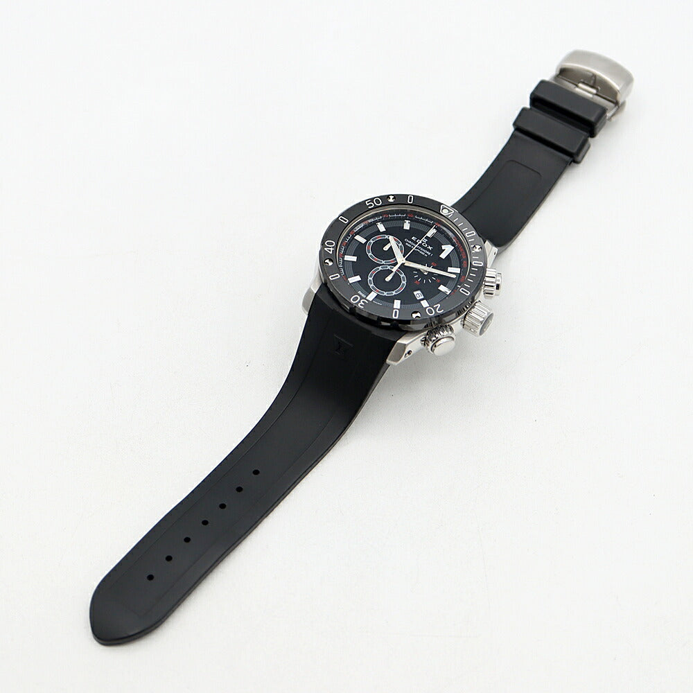 Battery replaced EDOX Chrono Offshore 1 Chronograph 10221 C0-1 Date 500m Water Resistant Black SS Stainless Steel Genuine Belt Genuine Buckle Men's Quartz [6 Month Warranty] [Watch] [Used]