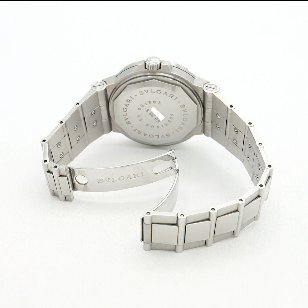 BVLGARI ブルガリ ディアゴノ スクーバ SD38S デイト 200m防水 黒 ブラック SS ステンレス メンズ 自動巻き【6ヶ月保証】【腕時計】【中古】
