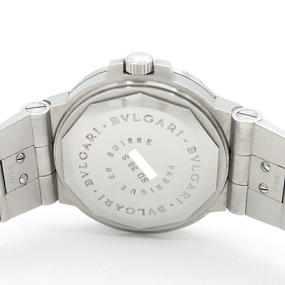 BVLGARI ブルガリ ディアゴノ スクーバ SD38S デイト 200m防水 黒 ブラック SS ステンレス メンズ 自動巻き【6ヶ月保証】【腕時計】【中古】
