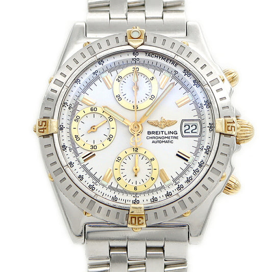内部点検済 BREITLING ブライトリング クロノマット ビコロ B13352 クロノグラフ デイト 100m防水 白 ホワイト SS ステンレス YGP イエローゴールド コンビ メンズ 自動巻き【自社保証6ヶ月】【腕時計】【中古】