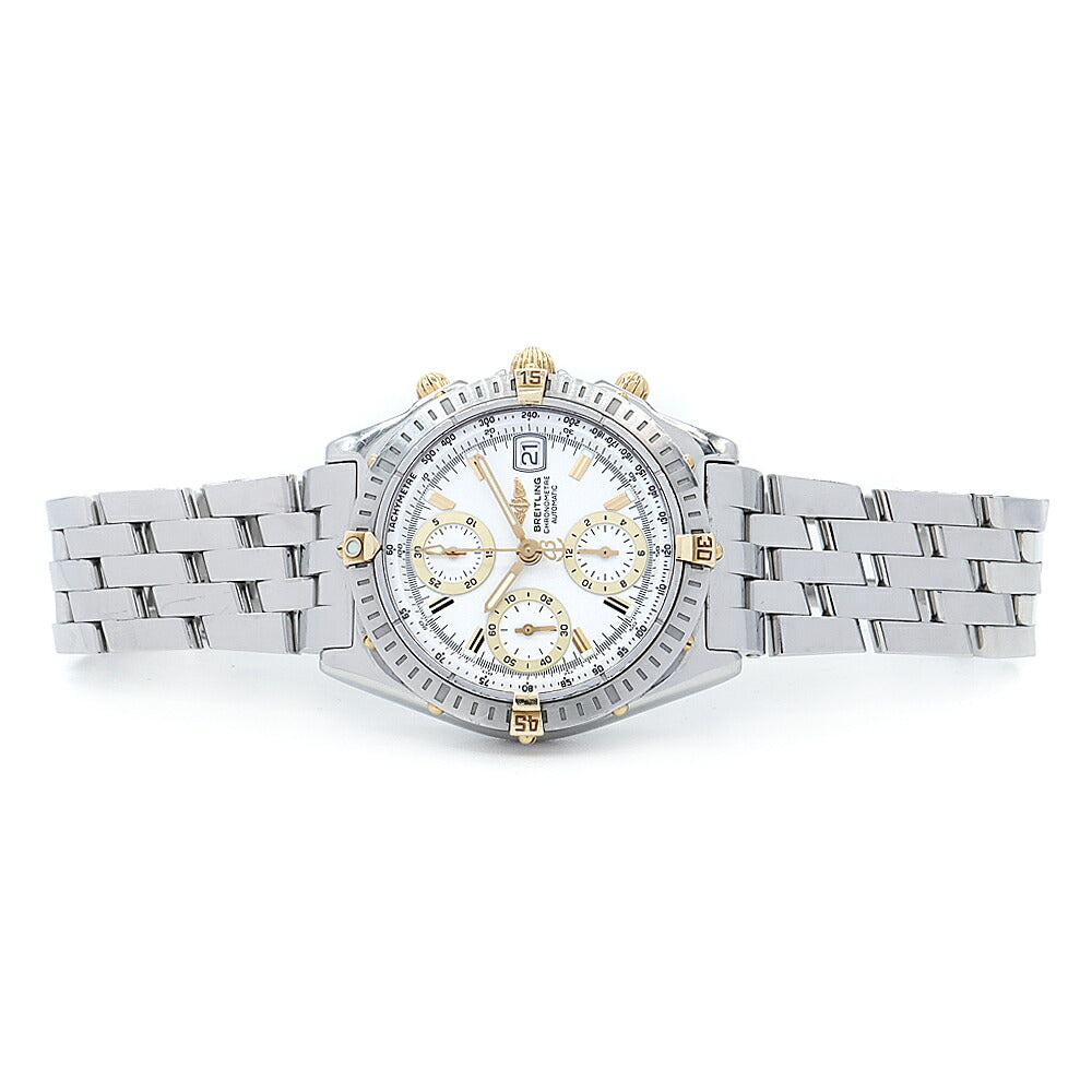 内部点検済 BREITLING ブライトリング クロノマット ビコロ B13352 クロノグラフ デイト 100m防水 白 ホワイト SS ステンレス YGP イエローゴールド コンビ メンズ 自動巻き【自社保証6ヶ月】【腕時計】【中古】