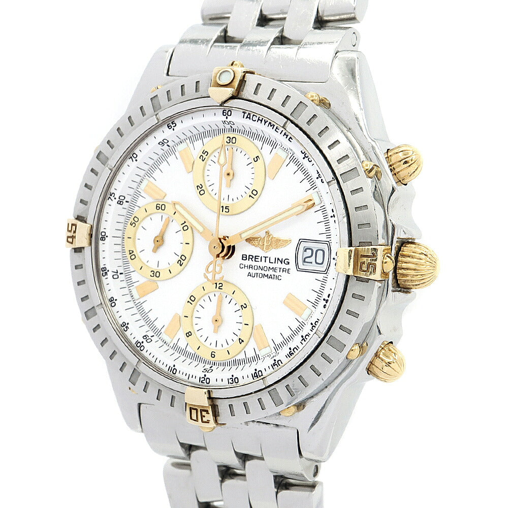 内部点検済 BREITLING ブライトリング クロノマット ビコロ B13352 クロノグラフ デイト 100m防水 白 ホワイト SS ステンレス YGP イエローゴールド コンビ メンズ 自動巻き【自社保証6ヶ月】【腕時計】【中古】