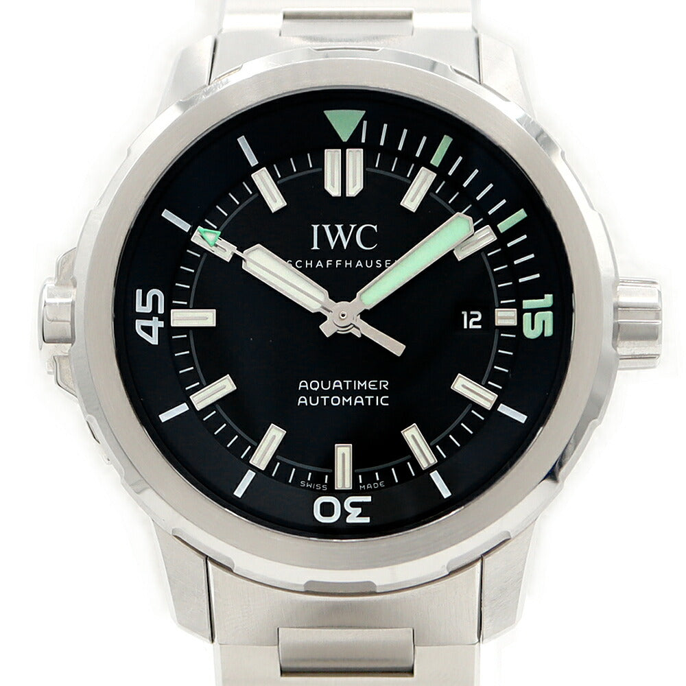 IWC International Watch Company Aquatimer IW328802 Date 300m Water Resistant Black SS Stainless Steel Men's Automatic Winding [6 Month Warranty] [Watch] [Used]