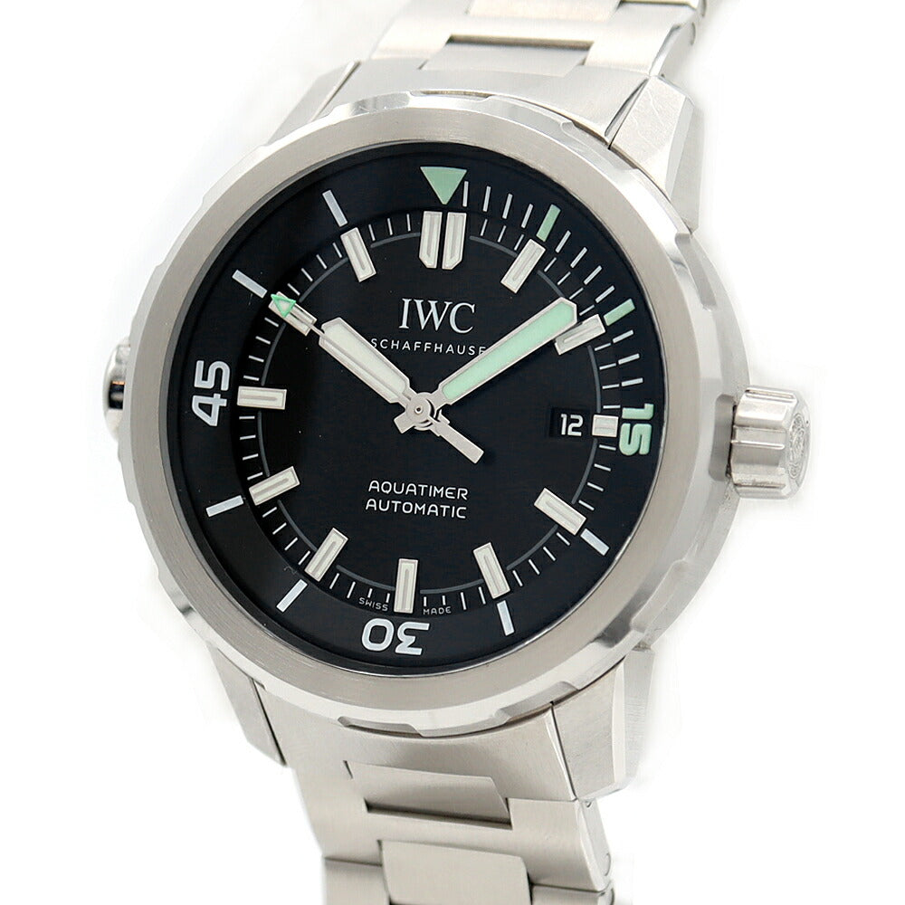 IWC International Watch Company Aquatimer IW328802 Date 300m Water Resistant Black SS Stainless Steel Men's Automatic Winding [6 Month Warranty] [Watch] [Used]