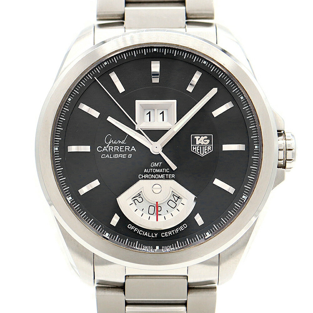 TAG Heuer TAG Heuer Grand Carrera GMT Caliber 8 WAV5111 Big Date Back Skelton Black SS Stainless Steel Men's Automatic Winding [6 Month Warranty] [Watch] [Used]