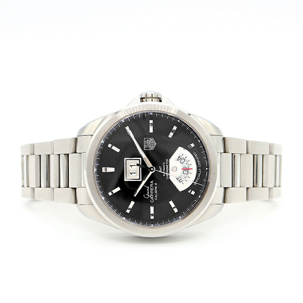 TAG Heuer TAG Heuer Grand Carrera GMT Caliber 8 WAV5111 Big Date Back Skelton Black SS Stainless Steel Men's Automatic Winding [6 Month Warranty] [Watch] [Used]