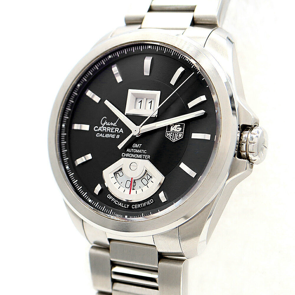 TAG Heuer TAG Heuer Grand Carrera GMT Caliber 8 WAV5111 Big Date Back Skelton Black SS Stainless Steel Men's Automatic Winding [6 Month Warranty] [Watch] [Used]