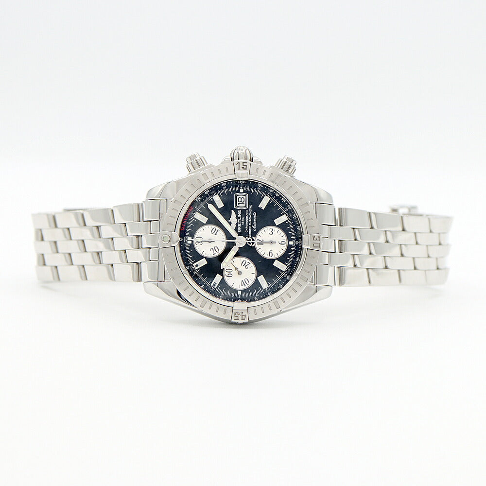 BREITLING ブライトリング クロノマット エボリューション A13356 クロノグラフ デイト 300m防水 黒 ブラック SS ステンレス メンズ 自動巻き【6ヶ月保証】【腕時計】【中古】
