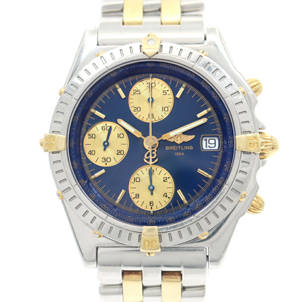 BREITLING ブライトリング クロノマット ビコロ B13050 クロノグラフ デイト 100m防水 青 ブルー SS ステンレス YG イエローゴールド コンビ メンズ 自動巻き【6ヶ月保証】【腕時計】【中古】