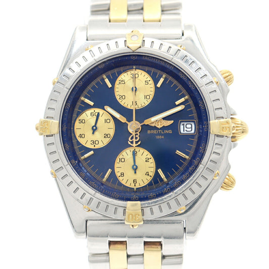 BREITLING ブライトリング クロノマット ビコロ B13050 クロノグラフ デイト 100m防水 青 ブルー SS ステンレス YG イエローゴールド コンビ メンズ 自動巻き【6ヶ月保証】【腕時計】【中古】