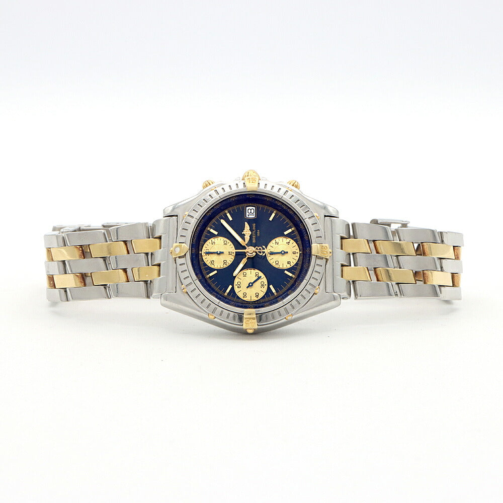 BREITLING ブライトリング クロノマット ビコロ B13050 クロノグラフ デイト 100m防水 青 ブルー SS ステンレス YG イエローゴールド コンビ メンズ 自動巻き【6ヶ月保証】【腕時計】【中古】