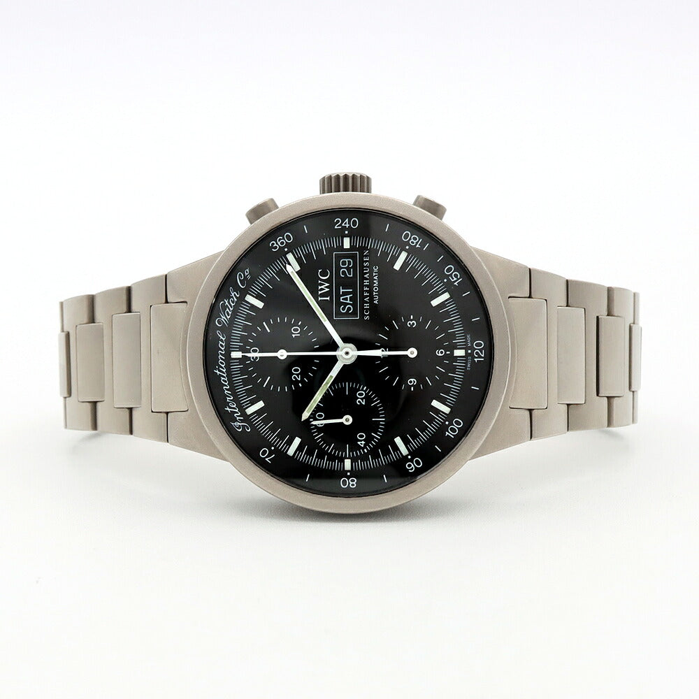 IWC インターナショナルウォッチカンパニー GST クロノグラフ IW370703 デイデイト 黒 ブラック Ti チタン メンズ 自動巻き 【6ヶ月保証】【腕時計】【中古】