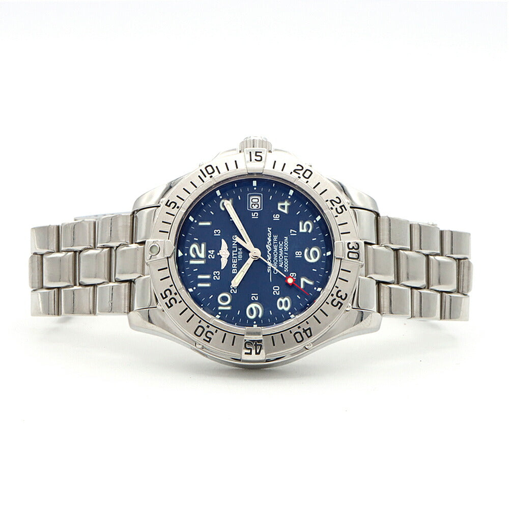 BREITLING Super Ocean A17360 Date 1500m Water Resistant Blue SS Stainless Steel Men's Automatic Winding [6 Month Warranty] [Watch] [Used]
