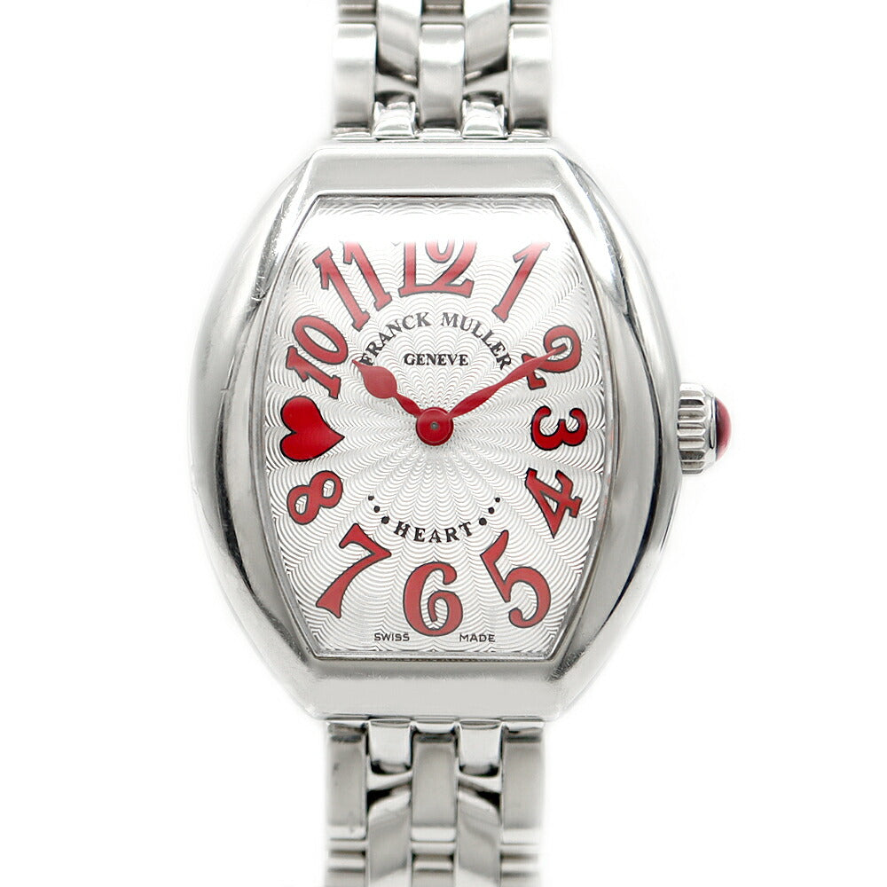 Domestic genuine product Battery replaced FRANCK MULLER Heart to Heart Treso 5002 S QZ Silver Guilloche SS Stainless Steel Ladies Quartz [6 Month Warranty] [Used] [Watch]