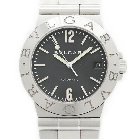 BVLGARI ブルガリ ディアゴノ スポーツ LCV35S デイト 黒 ブラック SS ステンレス メンズ 自動巻き【6ヶ月保証】【腕時計】【中古】