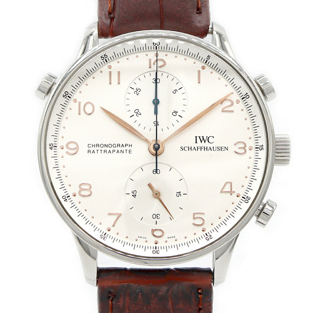 IWC International Watch Company Portugieser Chronograph Rattrapante IW371201 Split Seconds Silver SS Stainless Steel Genuine Buckle Men's Manual Winding [6 Month Warranty] [Watch] [Used]