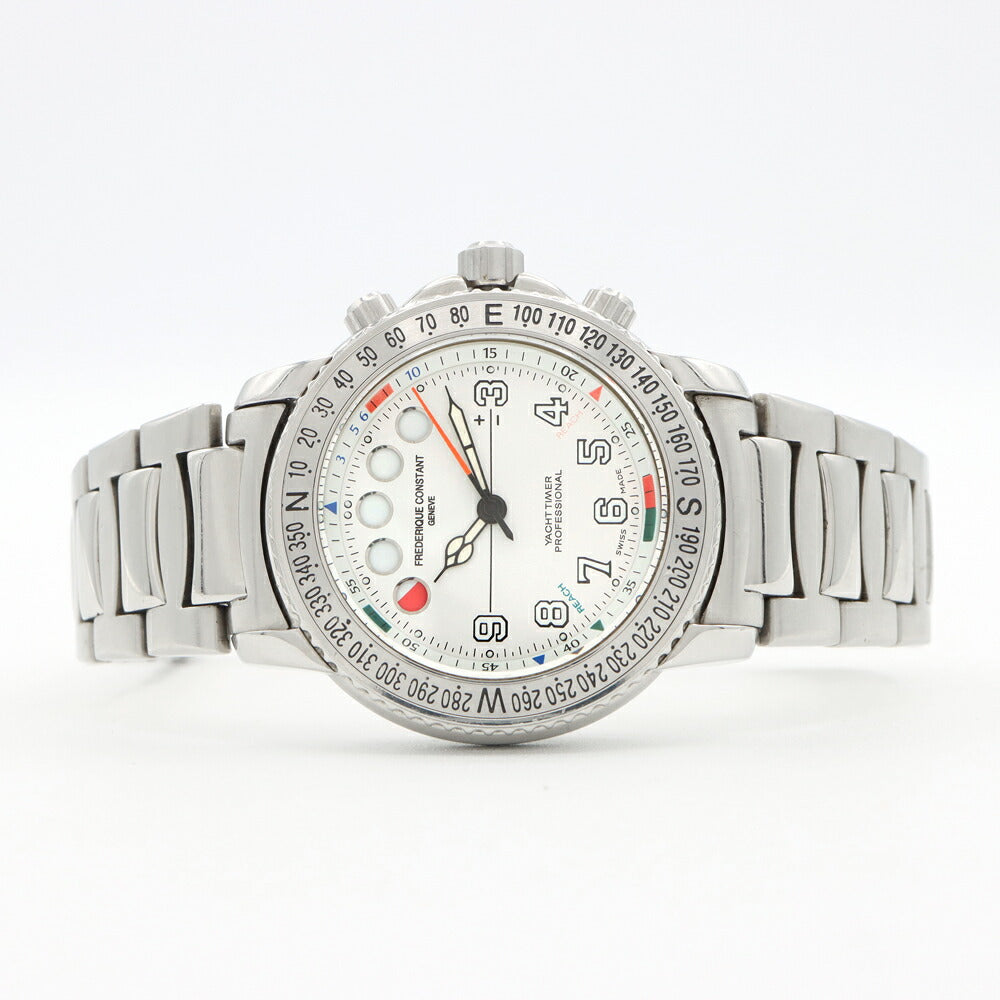 電池交換済 FREDERIQUE CONSTANT フレデリックコンスタント ヨットタイマー FC298X3Y5/6 シルバー SS ステンレス メンズ クォーツ【6ヶ月保証】【腕時計】【中古】