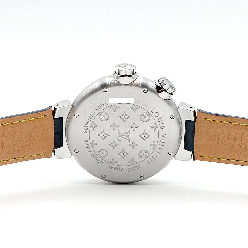 LOUIS VUITTON Tambour Diving Q1031 Date 300m Water Resistant Brown Black Black Shell SS Stainless Steel Genuine Belt Genuine Buckle Men's Automatic Winding [6 Month Warranty] [Watch] [Used]