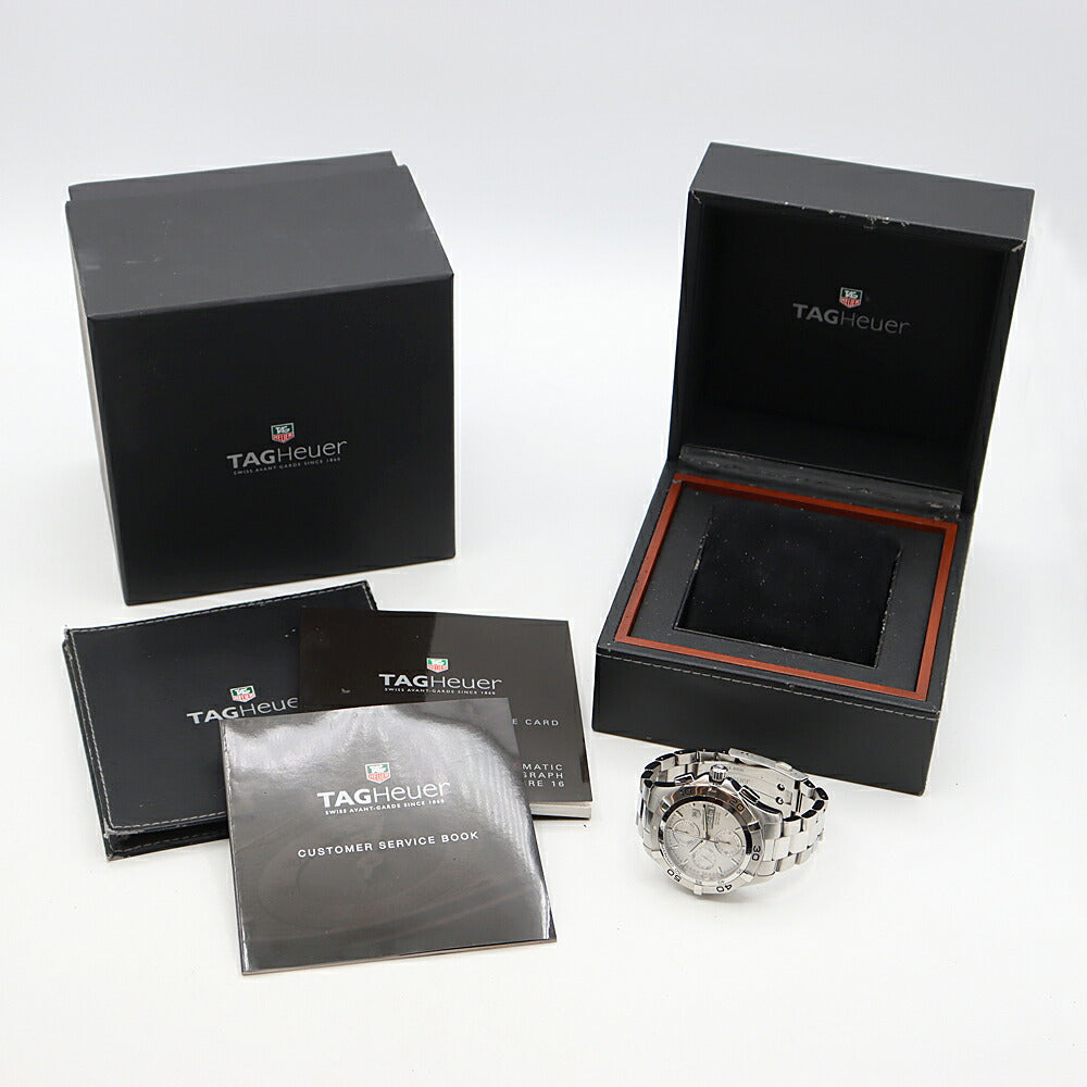Internally inspected TAG Heuer Aquaracer Chronograph CAF2011 Day Date Small Second 300m Water Resistant Silver SS Stainless Steel Men's Automatic Winding [6 Month Warranty] [Watch] [Used]