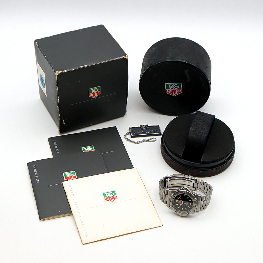 電池交換済 TAG Heuer タグホイヤー プロフェッショナル200 WE1210 デイト 200ｍ防水 黒 ブラック SS ステンレス メンズ レディース ボーイズ クォーツ【6ヶ月保証】【腕時計】【中古】