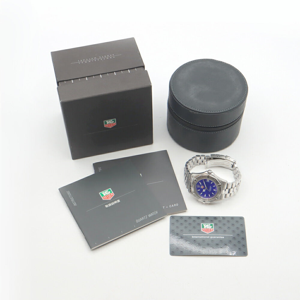 電池交換済 TAG Heuer タグホイヤー 2000シリーズ プロフェッショナル WK1116 BA0311 デイト 200m防水 青 ブルー SS ステンレス メンズ クォーツ【6ヶ月保証】【腕時計】【中古】