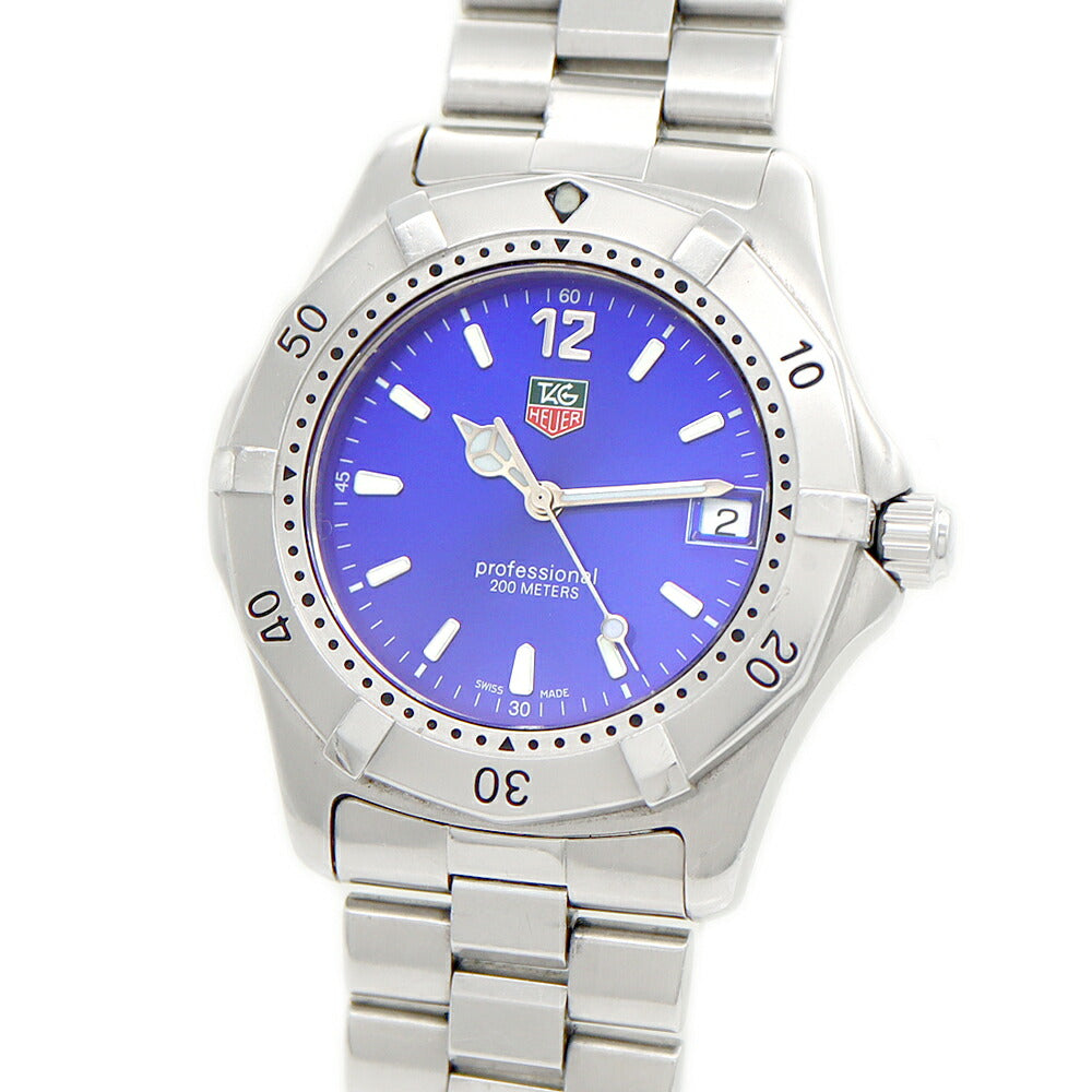 電池交換済 TAG Heuer タグホイヤー 2000シリーズ プロフェッショナル WK1116 BA0311 デイト 200m防水 青 ブルー SS ステンレス メンズ クォーツ【6ヶ月保証】【腕時計】【中古】