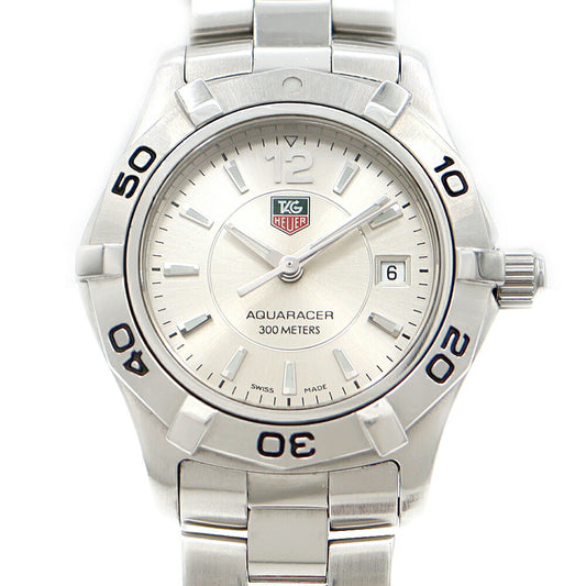 Battery replaced TAG Heuer Aquaracer WAF1412 Date 300m waterproof silver SS stainless steel ladies quartz [6 months warranty] [watch] [used]