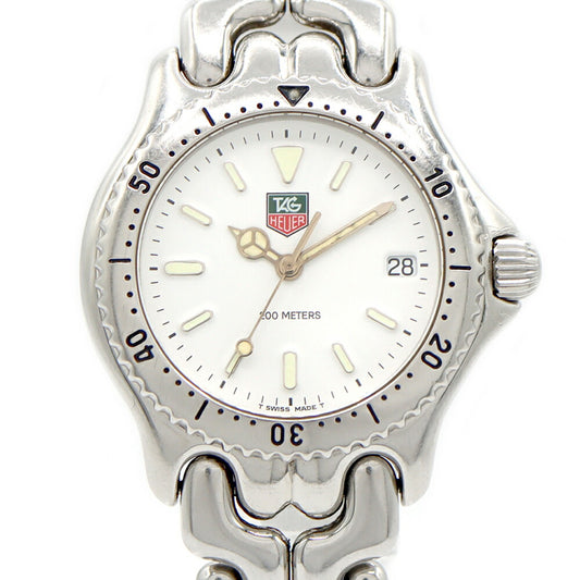 電池交換済 TAG Heuer タグホイヤー S/el セルシリーズ S90.813 デイト 200m防水 白 ホワイト SS ステンレス メンズ レディース ボーイズ クォーツ【6ヶ月保証】【腕時計】【中古】