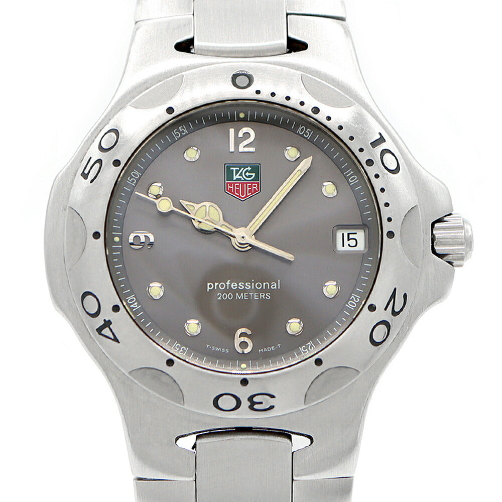 電池交換済 TAG Heuer タグホイヤー キリウム WL1111 デイト 200m防水 グレー SS ステンレス メンズ クォーツ【6ヶ月保証】【腕時計】【中古】