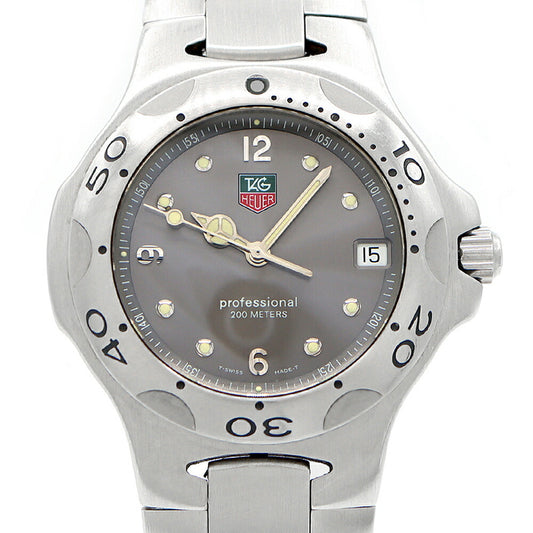 電池交換済 TAG Heuer タグホイヤー キリウム WL1111 デイト 200m防水 グレー SS ステンレス メンズ クォーツ【6ヶ月保証】【腕時計】【中古】