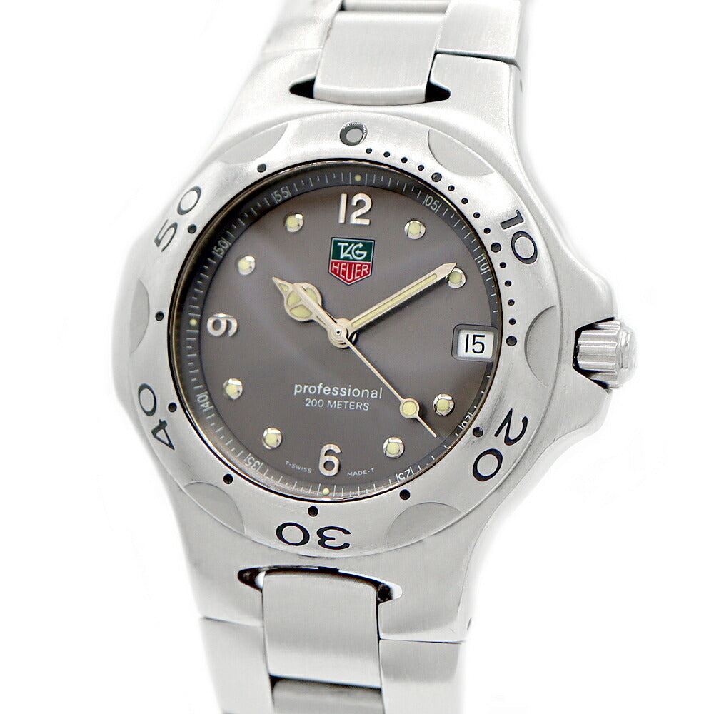 電池交換済 TAG Heuer タグホイヤー キリウム WL1111 デイト 200m防水 グレー SS ステンレス メンズ クォーツ【6ヶ月保証】【腕時計】【中古】