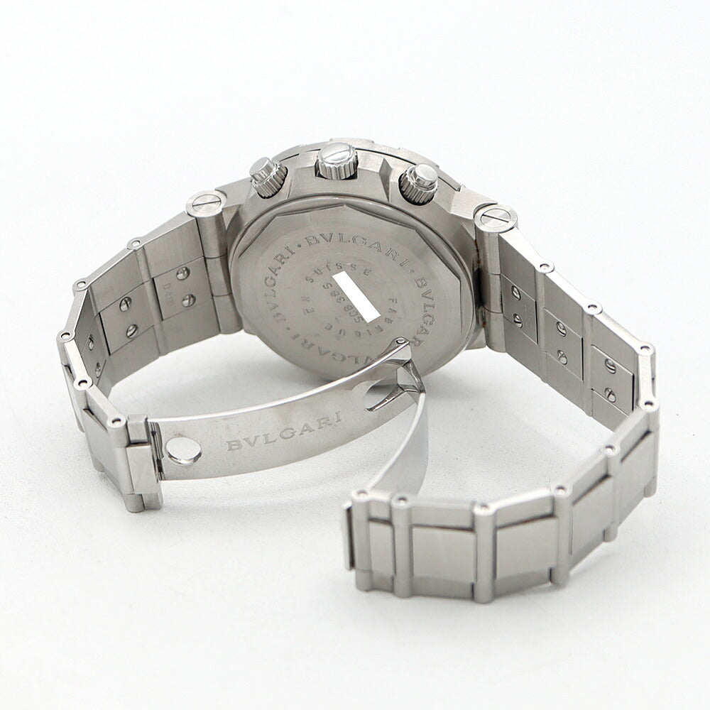 BVLGARI ブルガリ ディアゴノ スクーバ クロノグラフ SCB38S 200m防水 黒 ブラック SS ステンレス メンズ 自動巻き【6ヶ月保証】【腕時計】【中古】
