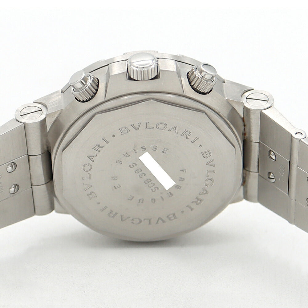 BVLGARI ブルガリ ディアゴノ スクーバ クロノグラフ SCB38S 200m防水 黒 ブラック SS ステンレス メンズ 自動巻き【6ヶ月保証】【腕時計】【中古】