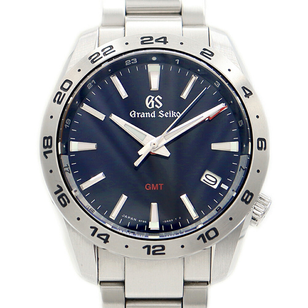 Battery replaced SEIKO GS Grand Seiko Sports Collection GMT 9F86-0AK0 SBGN029 Date 200m Water Resistant Blue Midnight Blue Navy SS Stainless Steel Men's Quartz [6 Month Warranty] [Watch] [Used]
