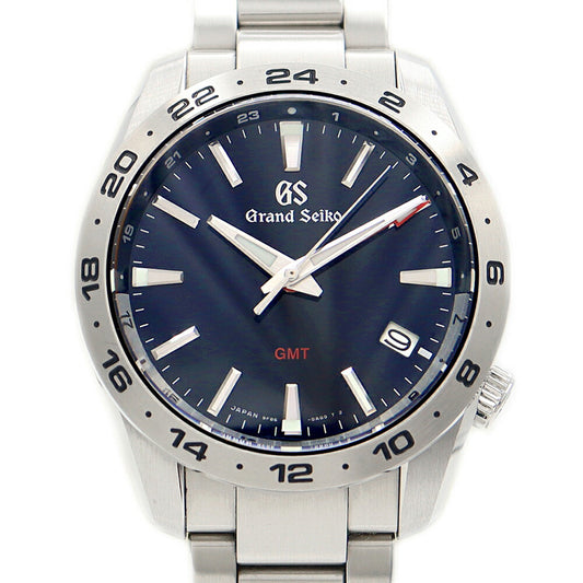 Battery replaced SEIKO GS Grand Seiko Sports Collection GMT 9F86-0AK0 SBGN029 Date 200m Water Resistant Blue Midnight Blue Navy SS Stainless Steel Men's Quartz [6 Month Warranty] [Watch] [Used]