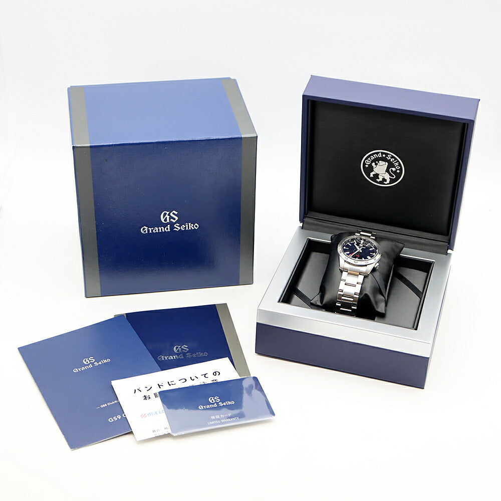 Battery replaced SEIKO GS Grand Seiko Sports Collection GMT 9F86-0AK0 SBGN029 Date 200m Water Resistant Blue Midnight Blue Navy SS Stainless Steel Men's Quartz [6 Month Warranty] [Watch] [Used]