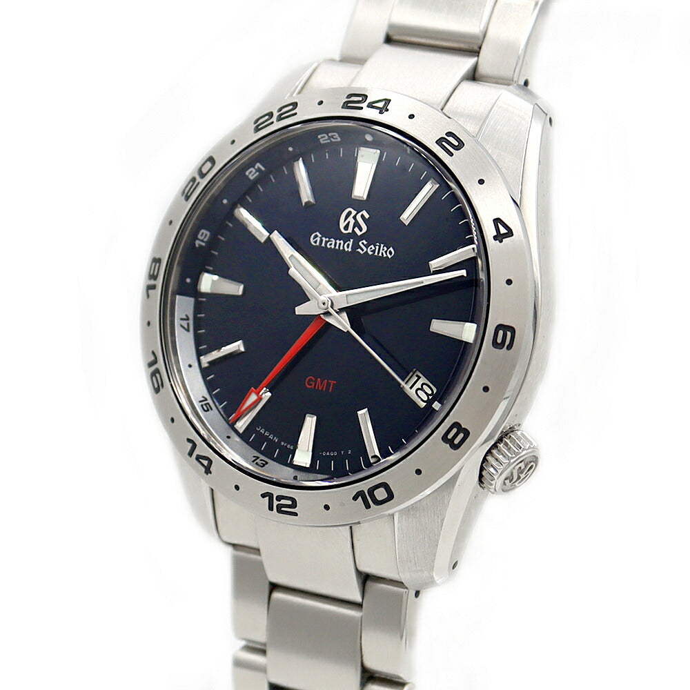 Battery replaced SEIKO GS Grand Seiko Sports Collection GMT 9F86-0AK0 SBGN029 Date 200m Water Resistant Blue Midnight Blue Navy SS Stainless Steel Men's Quartz [6 Month Warranty] [Watch] [Used]