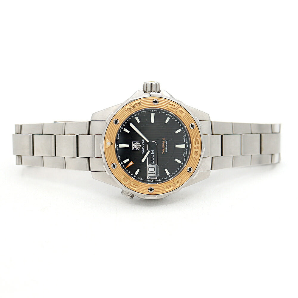 TAG Heuer Tag Heuer Aquaracer Caliber 5 WAJ2150 500m Water Resistant Date Black K18PG Pink Gold SS Stainless Steel Combi Men's Automatic Winding [6 Month Warranty] [Watch] [Used]