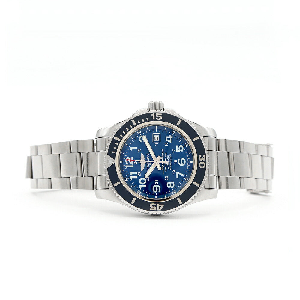 Internally inspected BREITLING Super Ocean II A17392 Date 1000m Water Resistant Blue SS Stainless Steel Men's Automatic Winding [6 Month Warranty] [Watch] [Used]